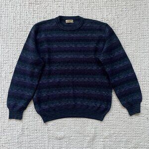 Men's Lungarno Purples Striped Vintage Sweater - Size Medium